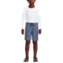 Kids Husky Pull On Chambray Elastic Waist Shorts, Front