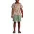 Kids Husky Pull On Chambray Elastic Waist Shorts, Front