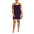 Women's Plus Size Chlorine Resistant Sweetheart Swim Dress One Piece Swimsuit, Front