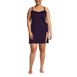 Women's Plus Size Chlorine Resistant Sweetheart Swim Dress One Piece Swimsuit Adjustable Straps, Front