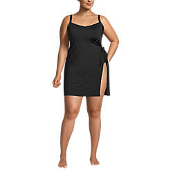 Women's Plus Size Chlorine Resistant Sweetheart Swim Dress One Piece Swimsuit Adjustable Straps, Front