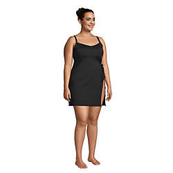 Women's Plus Size Chlorine Resistant Sweetheart Swim Dress One Piece Swimsuit Adjustable Straps, alternative image