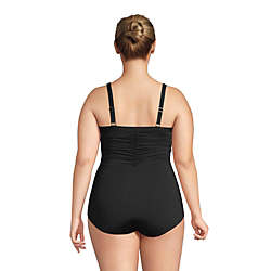 Women's Plus Size Chlorine Resistant Tummy Control Sweetheart One Piece Swimsuit Adjustable Straps, Back