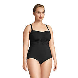 Women's Plus Size Chlorine Resistant Tummy Control Sweetheart One Piece Swimsuit Adjustable Straps, alternative image