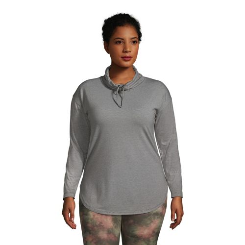 Athletic Fit Cowl Neck Hooded Arnold Gym Grey Print Black Melange Top