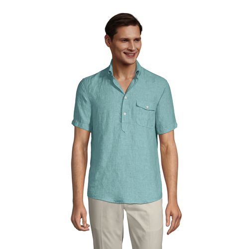 Men's Popover Linen Shirt | Lands' End