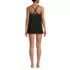 Women's Mastectomy Chlorine Resistant High Neck Swim Dress One Piece Swimsuit, Back