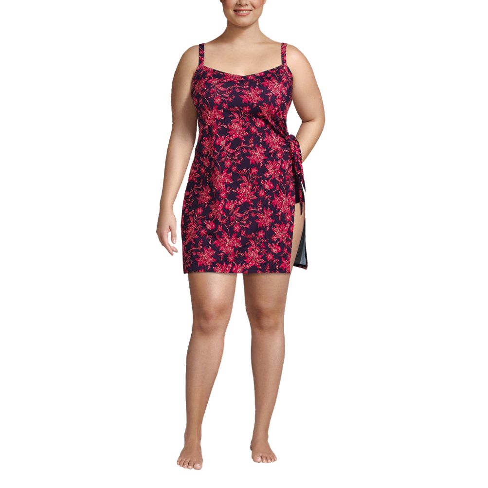 Women's Plus Size Chlorine Resistant Sweetheart Swim Dress One Piece  Swimsuit