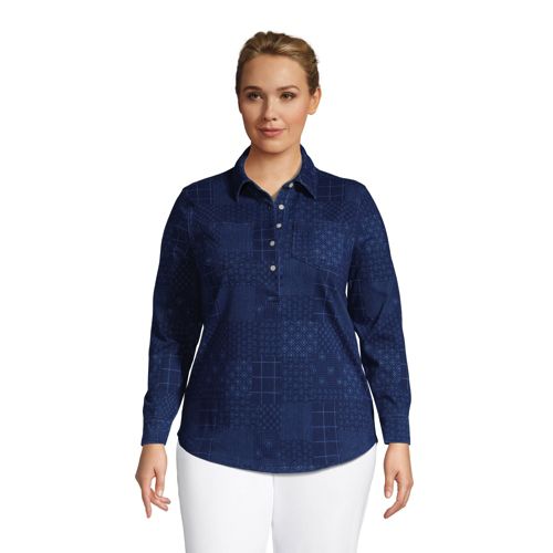 "Womens Denim Blouses" Lands' End