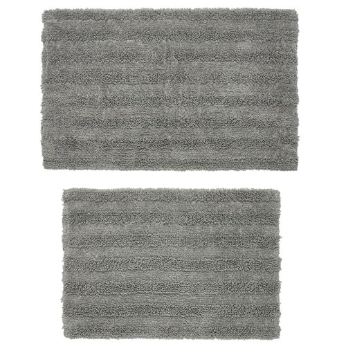 Lands' End Supima Cotton Non-Skid Bath Rug, Dark Grey, 20x33