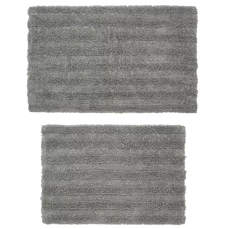 Cannon Cotton Striped Reversible Soft-Touch Bath Rug 2 piece set, alternative image
