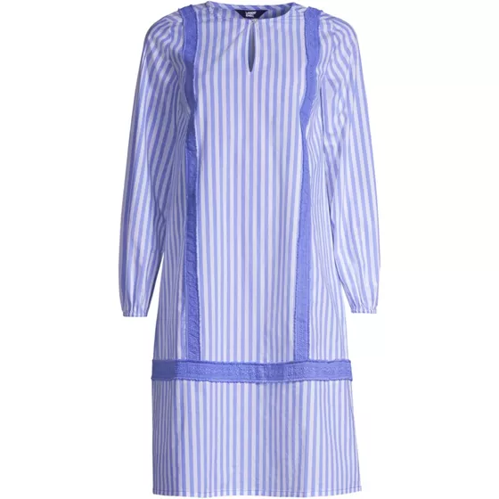 Women's Cotton Poplin Split Neck Dress - primary