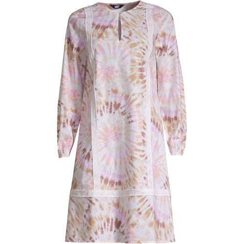 Women's Cotton Poplin Split Neck Dress - image 5