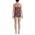Women's Chlorine Resistant High Neck Swim Dress One Piece Swimsuit, Back