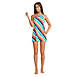 Women's Chlorine Resistant High Neck Swim Dress One Piece Swimsuit Adjustable Straps, Front