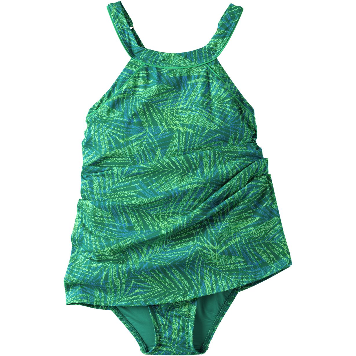 Women's Chlorine Resistant High Neck Swim Dress One Piece Swimsuit