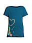 T-Shirt Graphique en Coton Ourlet Tulipe à Manches Courtes, Fille