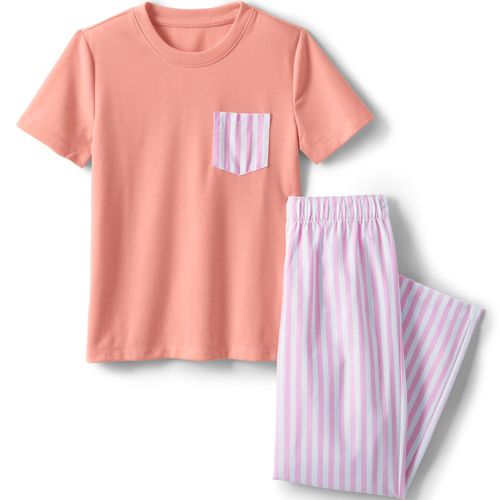 Pyjama 2 Pièces en Popeline à Manches Courtes, Enfant