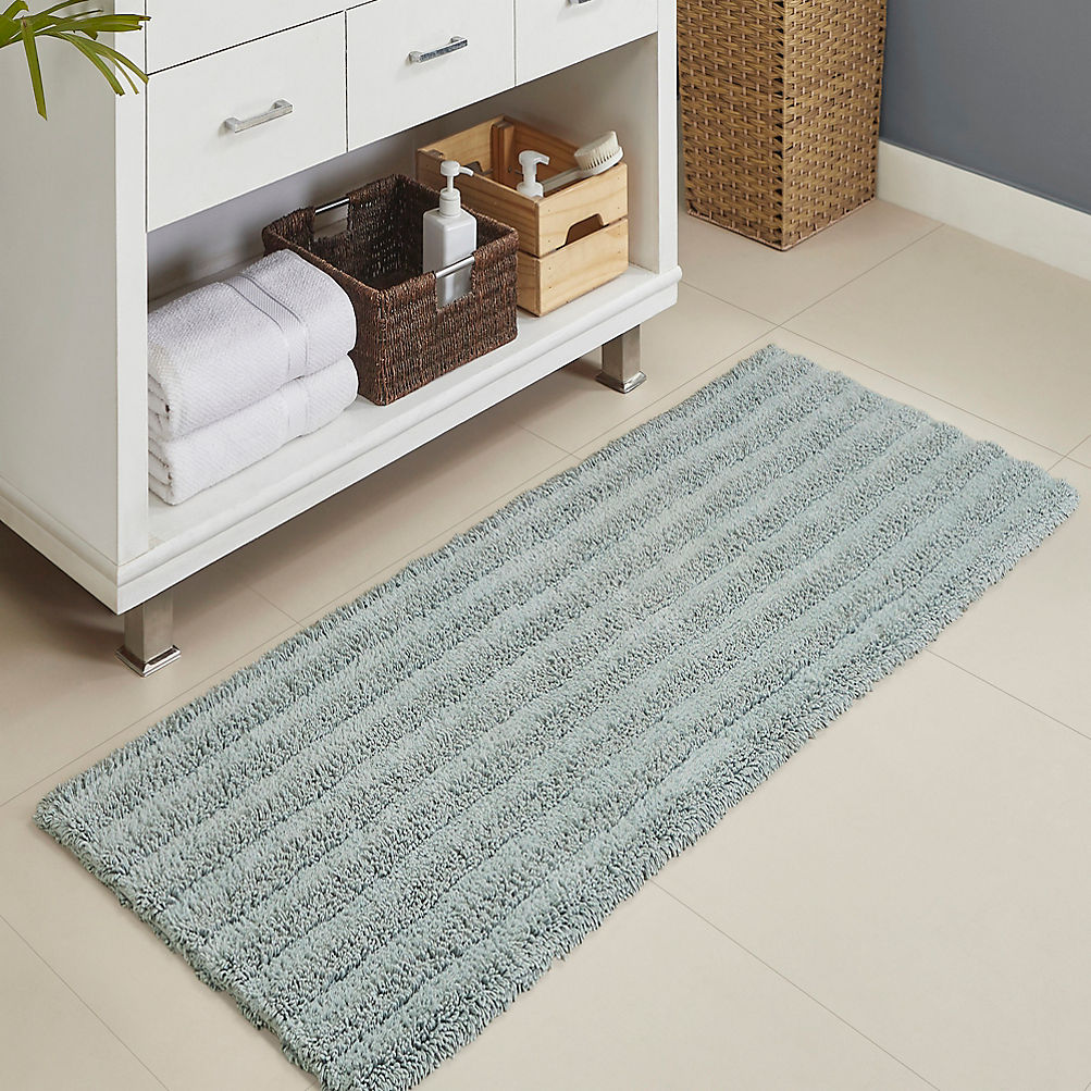 Cannon Cotton Striped Reversible Soft-Touch Bath Rug Runner