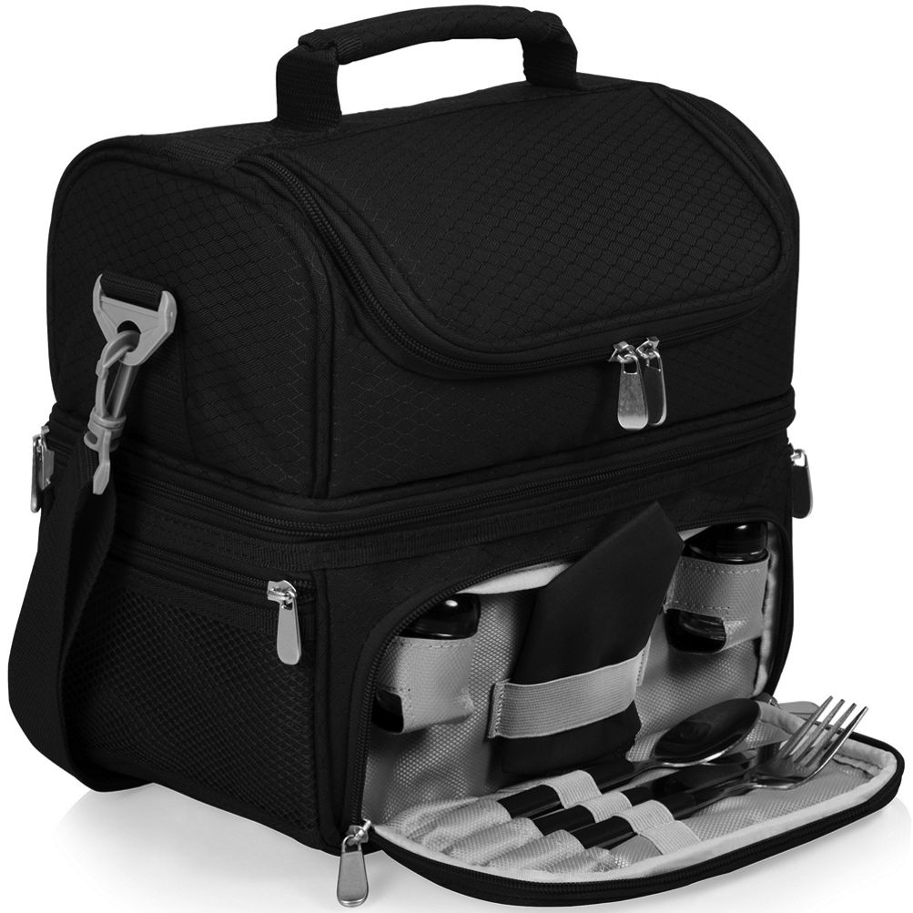 210D polyester cooler bag with front compartment, White