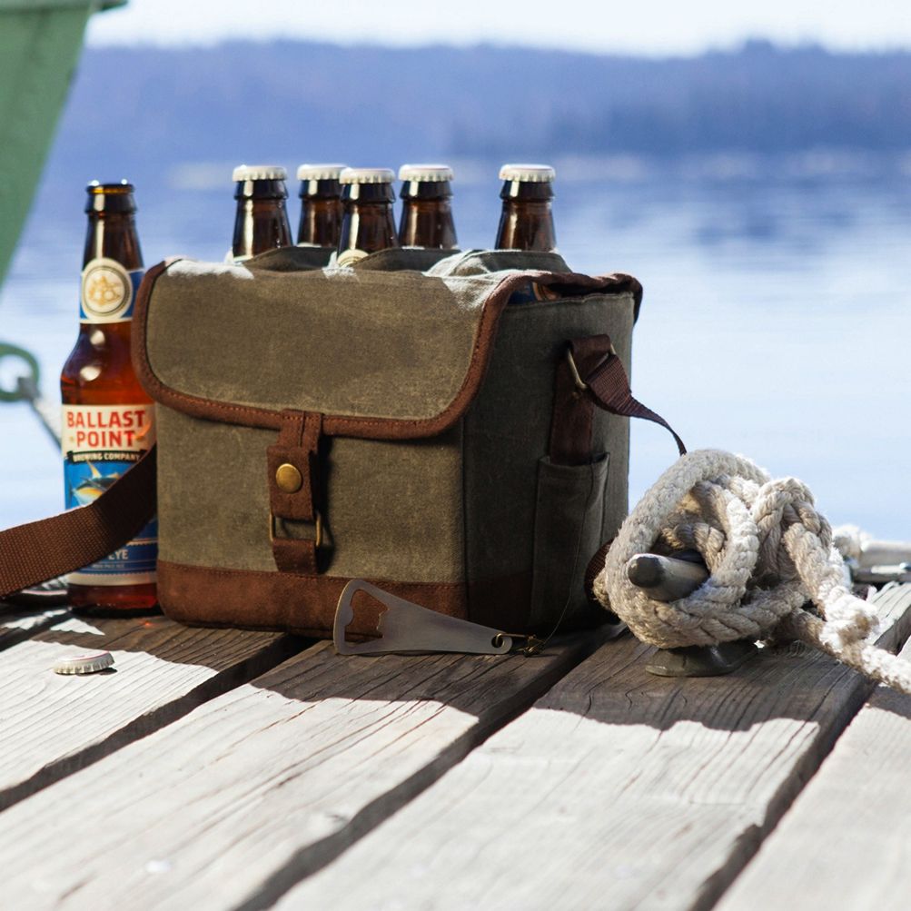 Picnic Time Beer Bottle Caddy Cooler with Opener Lands End