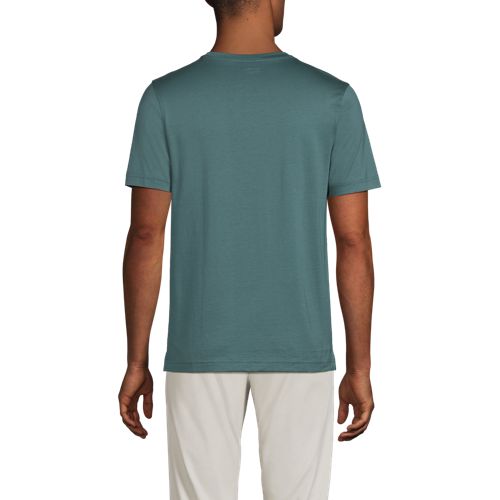 Men's Short Sleeve Cotton Supima Jersey Henley, Back