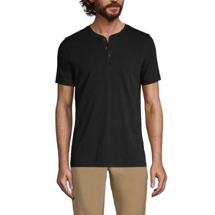 Men's Short Sleeve Cotton Supima Jersey Henley - image 1