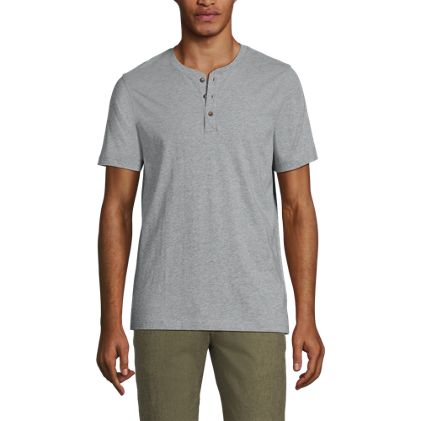 Men's Short Sleeve Cotton Supima Jersey Henley - image 4