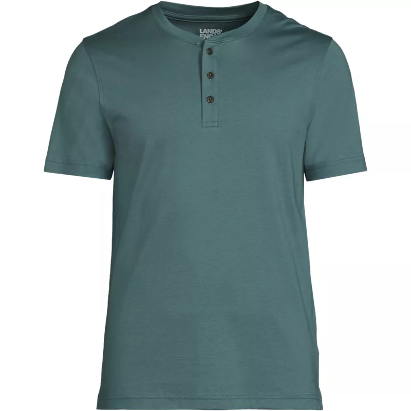 Men's Big Short Sleeve Cotton Supima Jersey Henley, Front