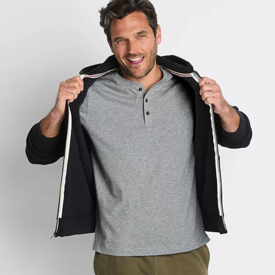 Men's Short Sleeve Cotton Supima Jersey Henley - primary