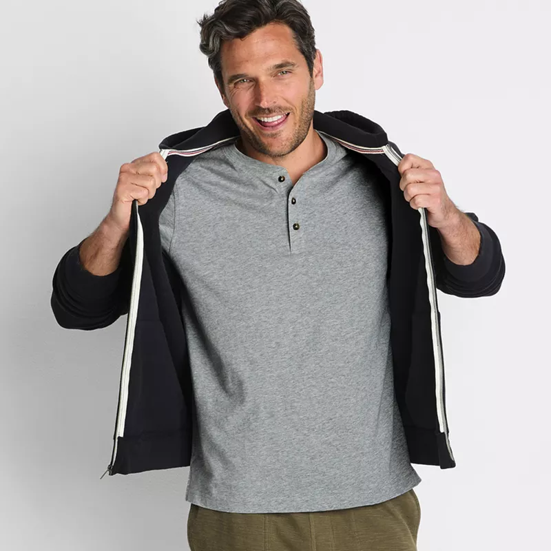 Men's Short Sleeve Cotton Supima Jersey Henley, alternative image