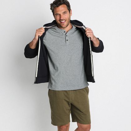 Men's Short Sleeve Cotton Supima Jersey Henley - primary