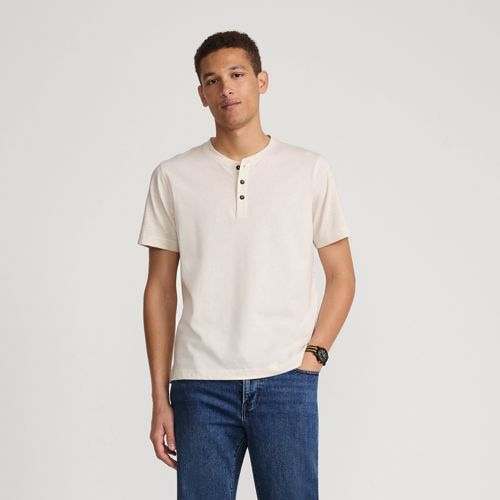 Men's Short Sleeve Cotton Supima Jersey Henley, Front