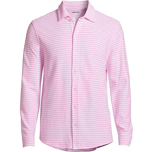 Men's Long Sleeve Textured Knit Button Down Shirt - Secondary