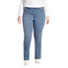 Women's Plus Size Mid Rise Straight Leg Blue Jeans, Front