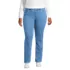Women's Plus Size Mid Rise Straight Leg Blue Jeans, Front