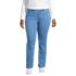 Women's Plus Size Mid Rise Straight Leg Blue Jeans, Front