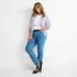 Women's Plus Size Mid Rise Straight Leg Blue Jeans, alternative image