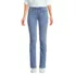 Women's Petite Recover Mid Rise Straight Leg Blue Jeans, Front