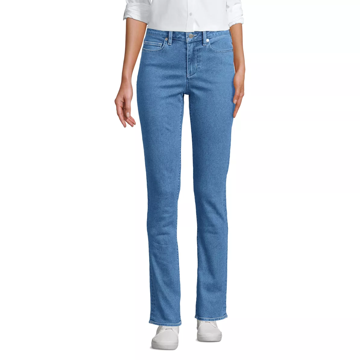 Women's Recover Mid Rise Straight Leg Blue Jeans