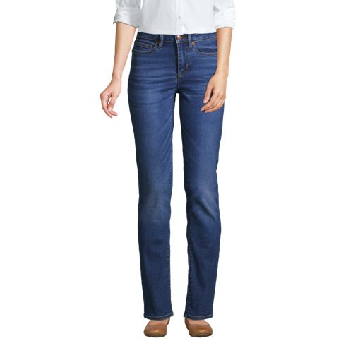 Straight Fit Recycled Denim Jeans Mid Waist für Damen