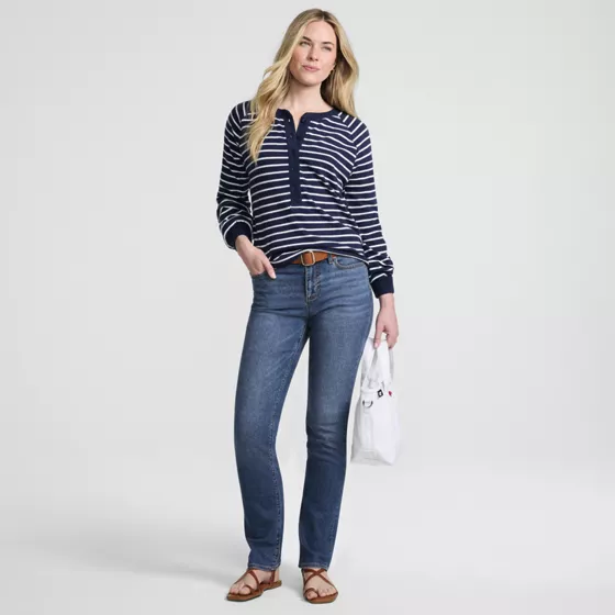 Women's Mid Rise Straight Leg Jeans - primary