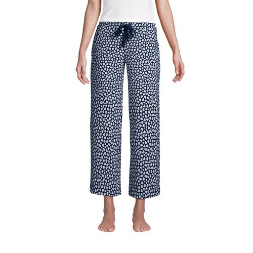 Women's Plus Cosy Brushed Jersey Wide Leg Cropped Loungewear Pyjama Bottoms