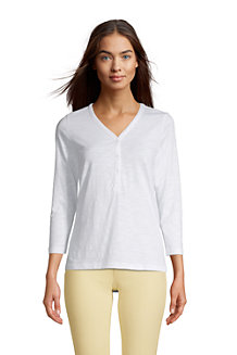 Henley-Shirt mit 3/4-Ärmeln für Damen