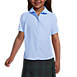 Girls Short Sleeve Peter Pan Collar Broadcloth Shirt, Front
