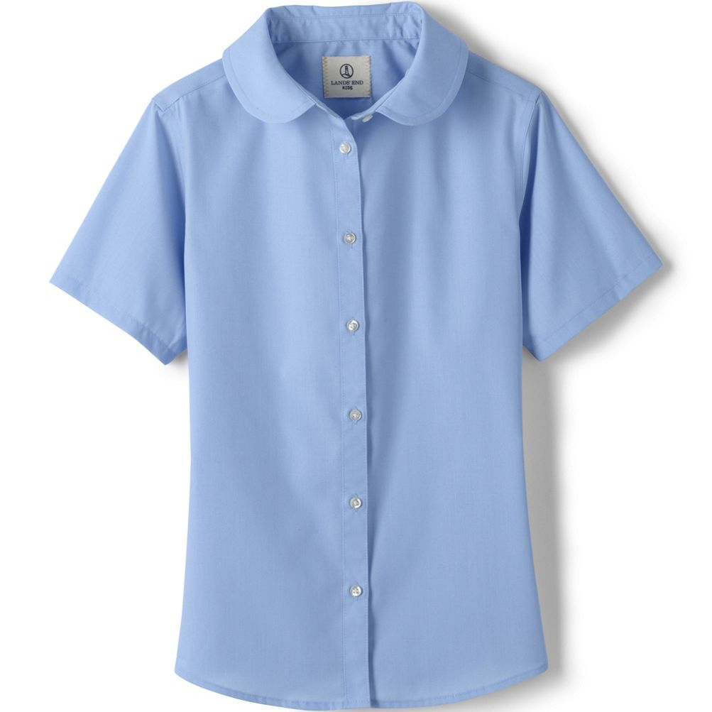 売れ筋商品|||ランズエンド カットソー トップス レディース Women's School Uniform Short Sleeve Peter Pan Collar Broadcloth Shirt White Lands' End Women's Short Sleeve Peter Pan Collar Broadcloth