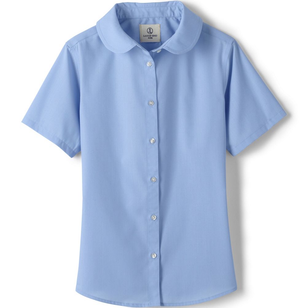 Girls Uniform Short Sleeve Poplin Button Up Shirt