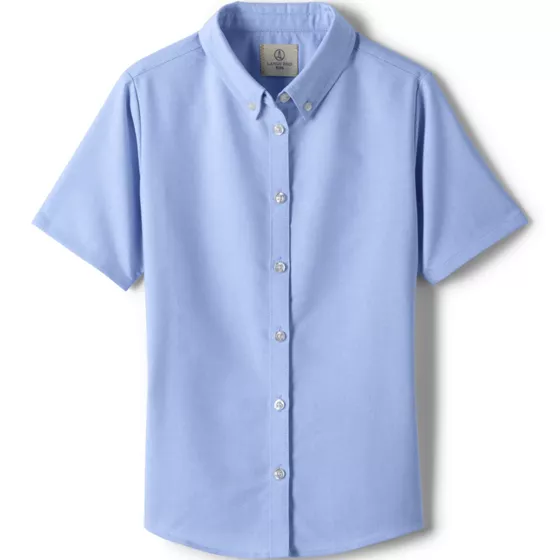 Girls Short Sleeve Oxford Dress Shirt - primary