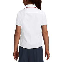 Lands End School Uniform Girls Short Sleeve Peter Pan Collar Broadcloth Shirt 