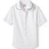 School Uniform Girls Piped Peter Pan Collar Broadcloth Shirt, Front